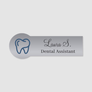 Etiqueta De Nome Logotipo de dente de prata personalizado Nome da a