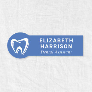 Etiqueta De Nome Logotipo de Dentista Consultório Odontológico Azul
