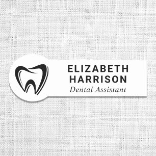 Etiqueta De Nome Logotipo de Dentista Consultório Odontológico Bran