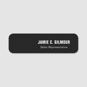 Etiqueta De Nome Logotipo de empresa personalizado preto