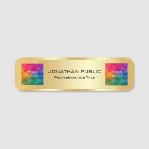 Etiqueta De Nome Logotipo de empresa personalizável Foto do funcion