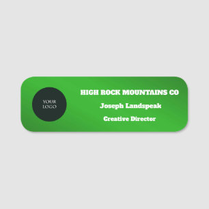 Etiqueta De Nome Logotipo de Funcionário Metálico Verde para Empres