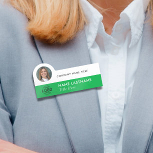 Etiqueta De Nome Logotipo de ID de foto: simples funcionário de emp