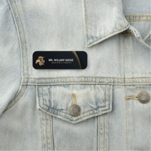 Etiqueta De Nome Logotipo de Leão Elegante Profissional