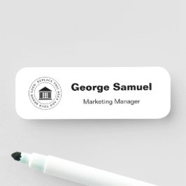 Etiqueta De Nome Logotipo de Negócio Simples | Nome | Cargo