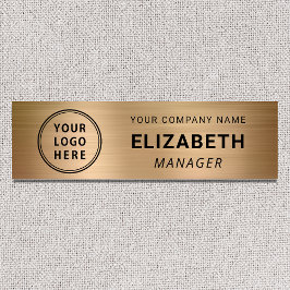 Etiqueta De Nome Logotipo de Negócios Moderno Dourado