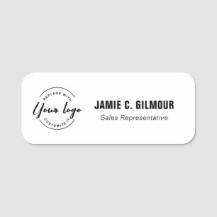 Etiqueta De Nome Logotipo de Negócios Personalizados Simples para F