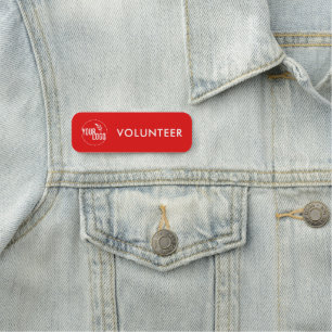 Etiqueta De Nome Logotipo do Volunteer Red ou Any Color Business