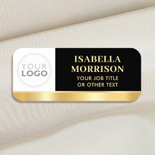 Etiqueta De Nome Logotipo Dourado da empresa para ID do funcionário