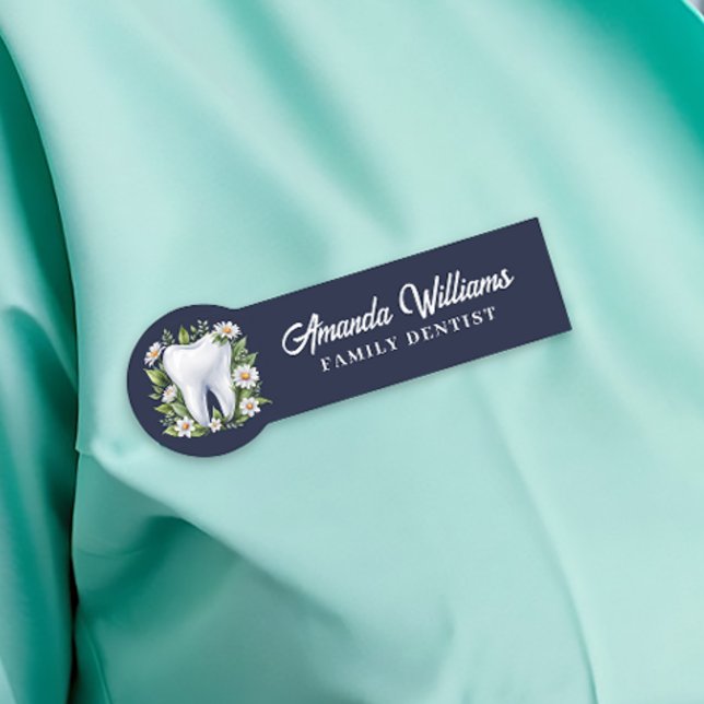 Etiqueta De Nome Logotipo Dourado Dentista (Criador carregado)