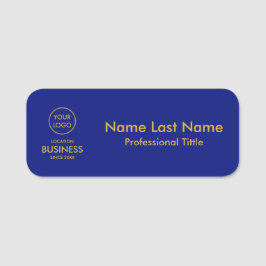 Etiqueta De Nome Logotipo Dourado simples e moderno para empresas a