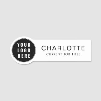 Etiqueta De Nome Logotipo e funcionários modernos para empresas