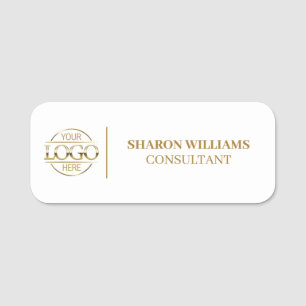 Etiqueta De Nome Logotipo Empresarial da Empresa White Gold Funcion