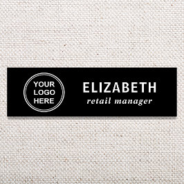 Etiqueta De Nome Logotipo Empresarial Elegante Preto
