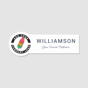 Etiqueta De Nome Logotipo Empresarial Personalizado Evento Funcioná