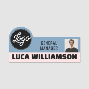 Etiqueta De Nome Logotipo Empresarial Personalizado Foto ID Título 