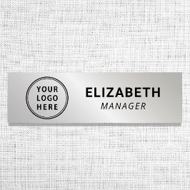 Etiqueta De Nome Logotipo Empresarial Prata