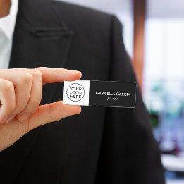 Etiqueta De Nome Logotipo Empresarial Profissional Negro