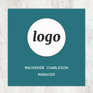 Etiqueta De Nome Logotipo Funcionário Equipe Verde Turquesa Magnéti
