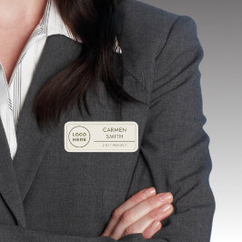 Etiqueta De Nome Logotipo Moderno da Empresa Magnética para Funcion