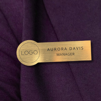 Etiqueta De Nome Logotipo Moderno Metálico Dourado de luxo