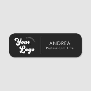 Etiqueta De Nome Logotipo personalizado do pino de segurança preto 