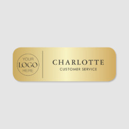 Etiqueta De Nome Logotipo Personalizado Dourado para Escritório e F