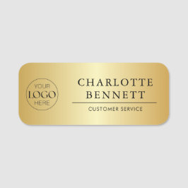 Etiqueta De Nome Logotipo Personalizado Dourado para Escritório e F