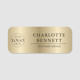Etiqueta De Nome Logotipo Personalizado em Dourado Impresso para Fu
