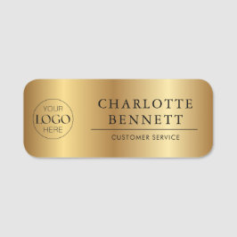 Etiqueta De Nome Logotipo Personalizado em Grafite Dourado para Fun