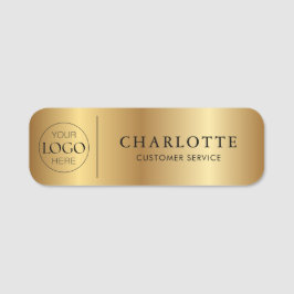 Etiqueta De Nome Logotipo Personalizado em Grafite Dourado para Fun