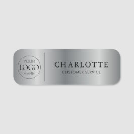 Etiqueta De Nome Logotipo Personalizado em Impressão Prata para Fun