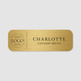 Etiqueta De Nome Logotipo Personalizado em Ouro Metálico para Escri