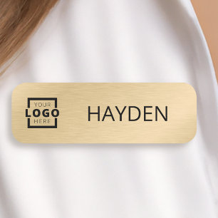 Etiqueta De Nome Logotipo Personalizado - Falso Dourado do Pino de