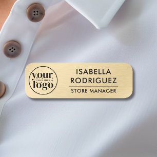 Etiqueta De Nome Logotipo Personalizado - Falso Dourado do Pino de