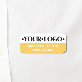 Etiqueta De Nome Logotipo Personalizado Funcionário Amarelo