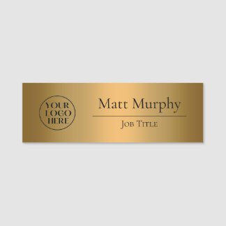 Etiqueta De Nome Logotipo Personalizado ID Faux Cobre