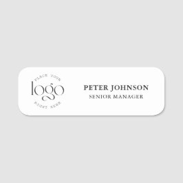 Etiqueta De Nome Logotipo personalizado minimalista moderno preto e