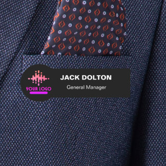 Etiqueta De Nome Logotipo Personalizado - Pino Magnético Ou De Segu