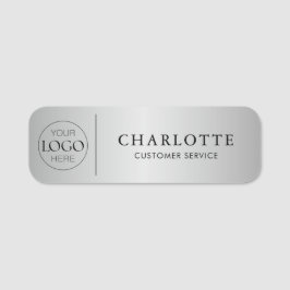 Etiqueta De Nome Logotipo Personalizado Prata Escritório Funcionári