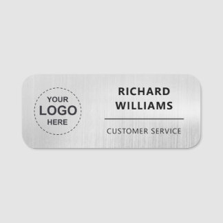 Etiqueta De Nome Logotipo Personalizado Radial Escovado Metálico Pr