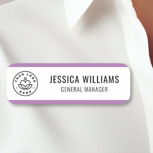 Etiqueta De Nome Logotipo Personalizado Roxo