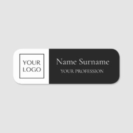 Etiqueta De Nome Logotipo Preto Promocional