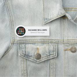 Etiqueta De Nome Logotipo redondo personalizado Pino magnético ou d