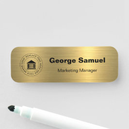 Etiqueta De Nome Logotipo simples para empresas | Nome | Designação