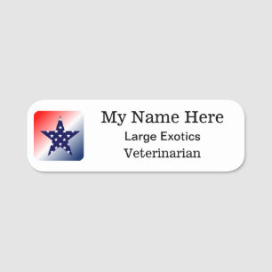 Etiqueta De Nome Logoveterinário 3 linhas Texto redondo