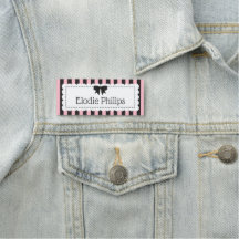 Lojas Chic Pink Black Listrado Bordas Recortadas