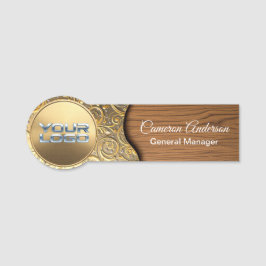 Etiqueta De Nome Luxury Ornate Gold Filigree Wood Name Tag