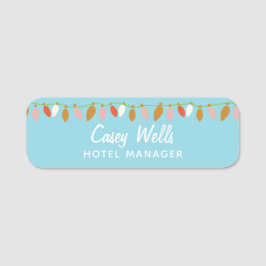 Etiqueta De Nome Luzes de Natal Empregadas