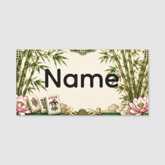 Etiqueta De Nome Mahjong